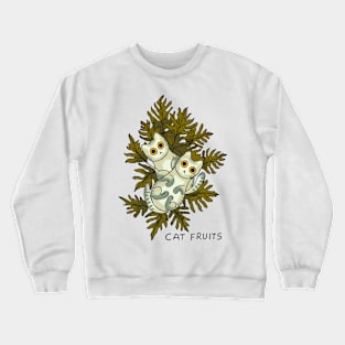 Cat fruits white Crewneck Sweatshirt